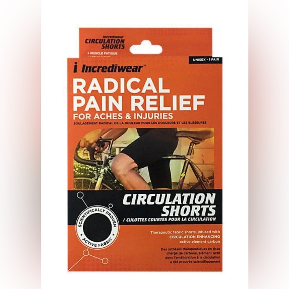 Men’s Incrediwear Black Circulation Shorts, XL